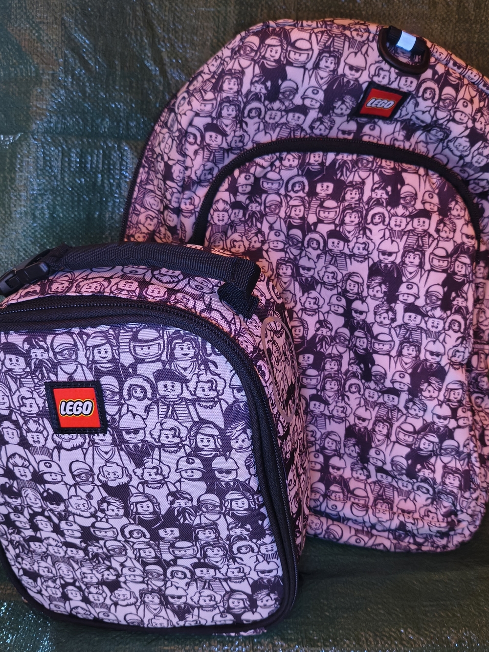 Lego Pink Character Print Backpack and Lunch Bag Set